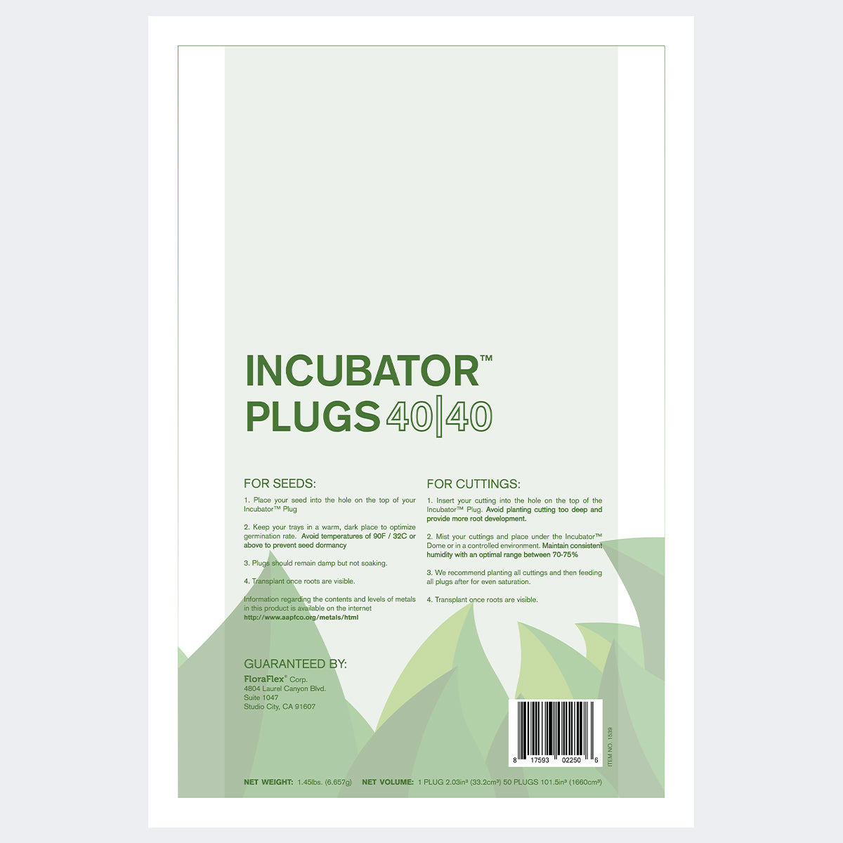 Incubator Plugs - 40/40 (Per bag - 50 pieces)